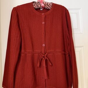 St. John Rust Cardigan Sweater